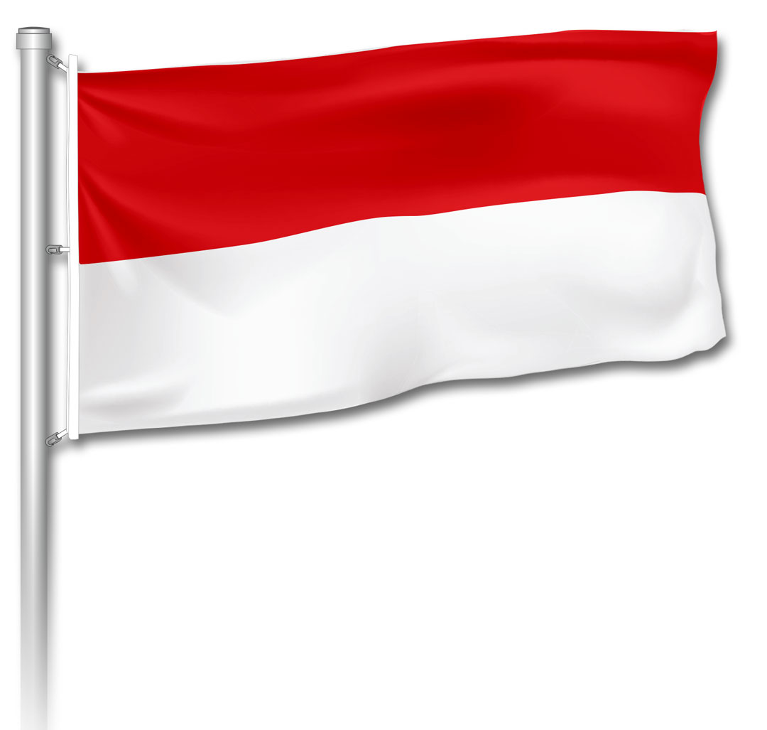 Flagge - Rot-Weiß mit Karabinerhaken