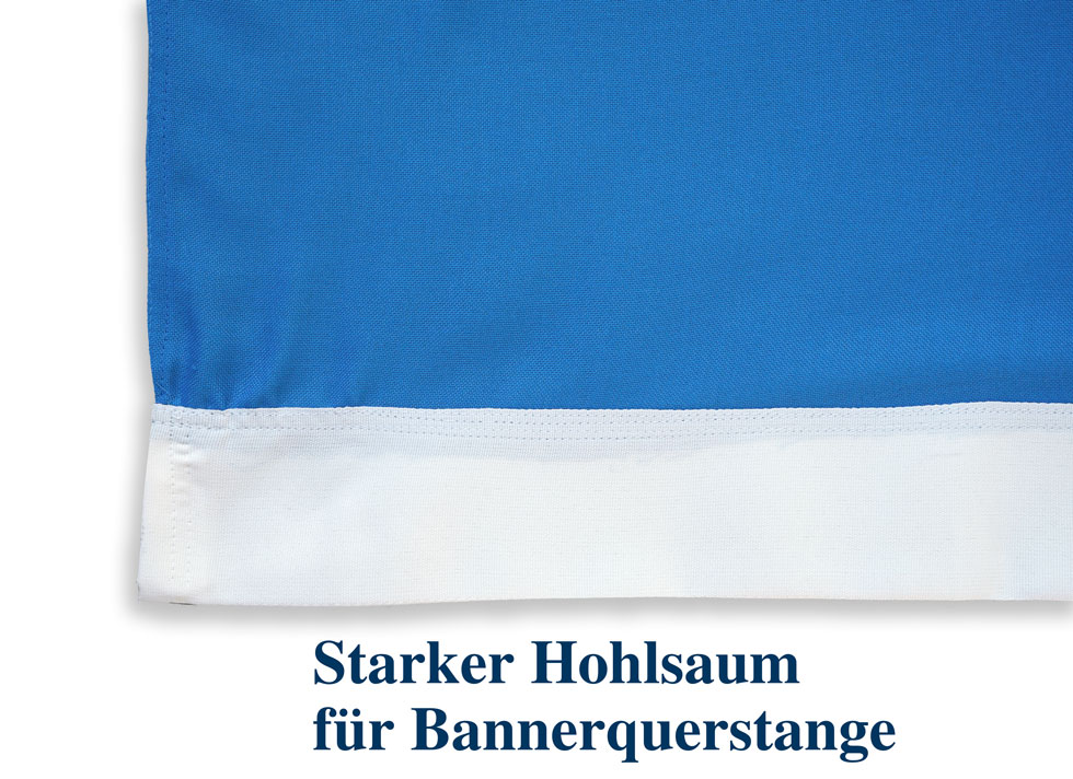 01 Bannerfahne für Maibaum EXTRA weiß-blau