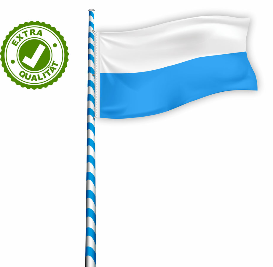 04 Flagge für Maibaum EXTRA weiß-blau